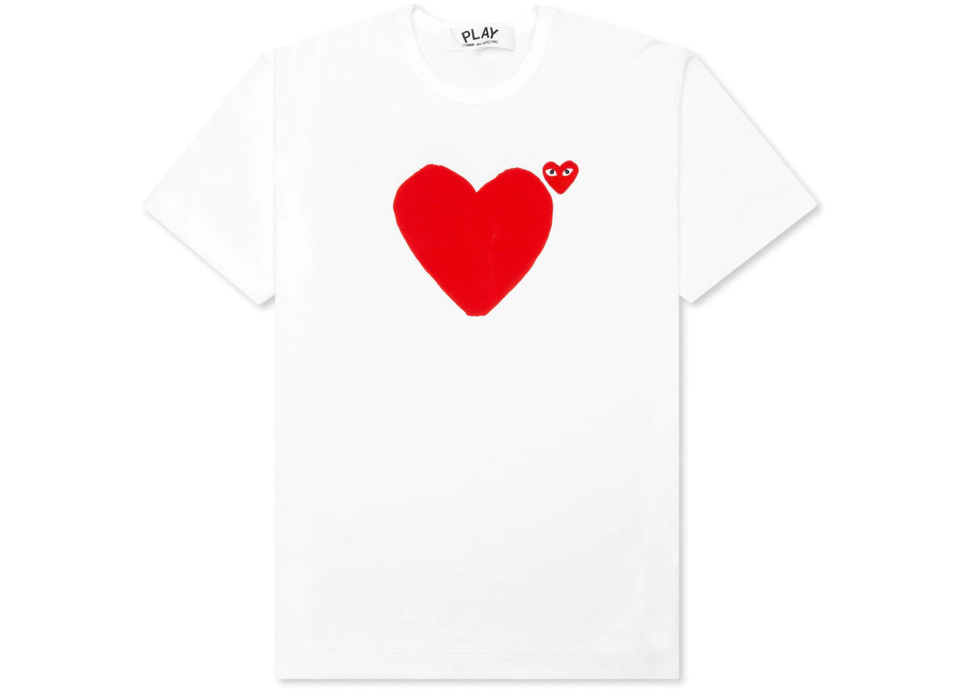 Comme-des-Garcons-PLAY-Red-Emblem-No-Eyes-T-shirt-White CDG Play Red Emblem No Eyes T-Shirt White