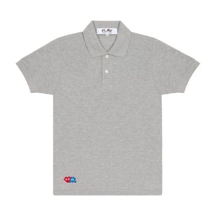 Play Polo Red Invader Heart & Blue Emblem (Grey)