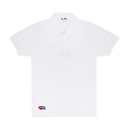 Play Polo Red Invader Heart & Blue Emblem (White)
