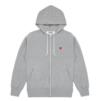 PLAY SMALL EMBLEM ZIP HOODIE CDG