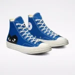 CDG CONVERSE BLACK HEART BLUE HIGH TOP