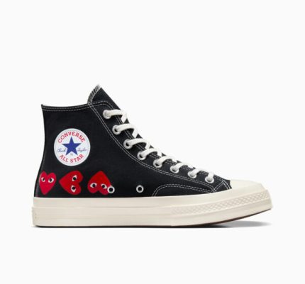 CDG CONVERSE MULTI HEARTS HIGH TOP BLACK