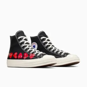 CDG CONVERSE MULTI HEARTS HIGH TOP BLACK