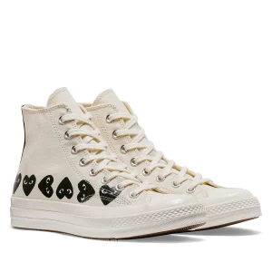 CDG CONVERSE MULTI HEARTS HIGH TOP WHITE