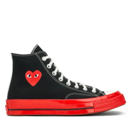 CDG CONVERSE RED SOLE HIGH TOP (BLACK)