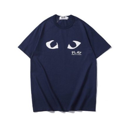 Comme Des Garcons Navy Blue Eyes T Shirt