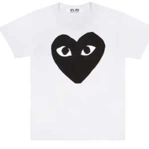 CDG play black heart tee white
